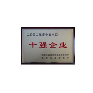 2002年度黑龙江省出口十强企业