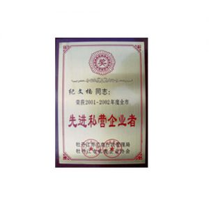 2001-2002年度牡丹江市先进私营企业者